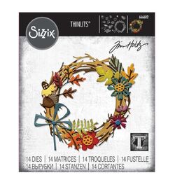 Tim Holtz Alterations Thinlits Die Set (14Pk) - Vault Foliage Wreath by Sizzix SAL666682
