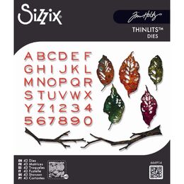 Tim Holtz Alterations Thinlits Die Set (43pk) - Vault Leaves + Sticks by Sizzix SAL666914