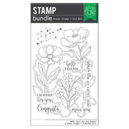 Hero Arts Stamp & Cut - Blossoms & Birdsong Collection - Here For You SB501