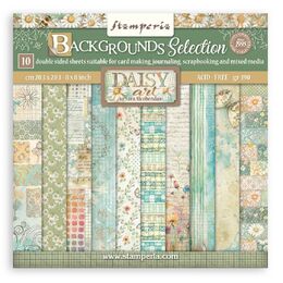 Stamperia Backgrounds Double-Sided Paper Pad 8"X8" 10/Pkg - Daisy Art SBBS139