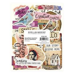 Spellbinders Die Cut Sentiments - Beautifully Imperfect Collection - Beautifully Imperfect (110pc) SCSE-025