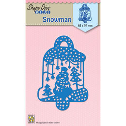 Nellie Snellen Shape Blue Dies - Scene with Snowman SDB070