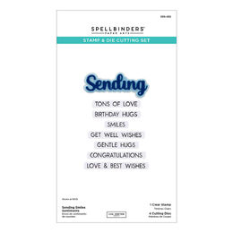 Spellbinders Clear Stamps & Die Set - Wildflowers Collection - Sending Smiles Sentiment (by Lisa Horton) SDS-202