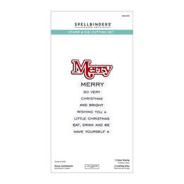 Spellbinders Clear Stamps & Die Set - All About Christmas Collection - Merry Sentiments (by Lisa Horton) SDS-205