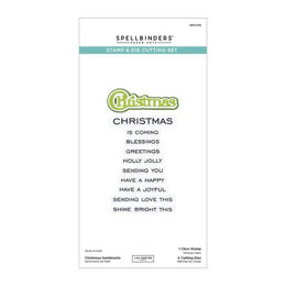 Spellbinders Clear Stamps & Die Set - All About Christmas Collection - Christmas Sentiments (by Lisa Horton) SDS-206