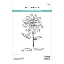 Spellbinders Clear Stamps & Die Set - Beautifully Imperfect Collection - Sculpted Scripted Floral SDS-215