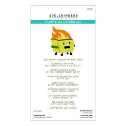 Spellbinders Clear Stamps & Die Set - Dumpster Fire SDS-220