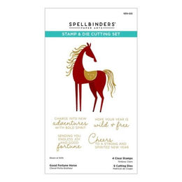 Spellbinders Clear Stamps & Die Set - Good Fortune Horse SDS-222