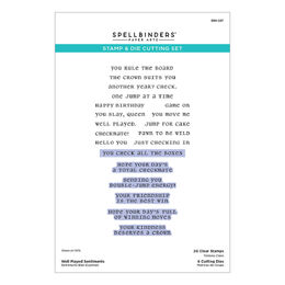 Spellbinders Clear Stamps & Die Set - Well Played Sentiments SDS-227