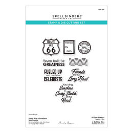 Spellbinders Clear Stamps & Die Set - Road Trip Adventures Sentiments (by Mindy Eggen) SDS-229
