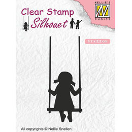 Nellie Snellen Clear Stamps Silhouette Child's Play - Swinging SIL045