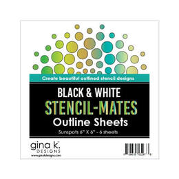 Gina K Designs Stencil-Mates Black and White Outline Sheets - Sun Spots