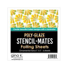 Gina K Designs Stencil-Mates Poly-Glaze Foiling Sheets - Ornamental Fans