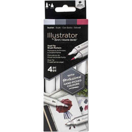 Spectrum Noir Illustrator Dual-Tip Brush Markers 4/Pkg - Stylish