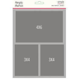 Simple Stories Simple Pages Page Template - (1) 2-3"X4" & 1-4"X6"