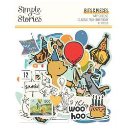 Spellbinders - Say Cheese Classic Pooh - Birthday Bits & Pieces (by Simple Stories) SS24808