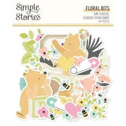 Spellbinders - Say Cheese Classic Pooh - Baby Floral Bits & Pieces (by Simple Stories) SS25828