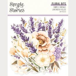 Spellbinders - Simple Vintage Lavender Fields Floral Bits & Pieces (by Simple Stories) SS26427