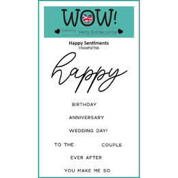 Wow! Embossing Clear Stamp (A7) - Happy Sentiments (by Verity Biddlecombe)