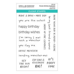 Spellbinders Clear Stamps - Monster Birthday Collection - Monster Birthday Sentiments STP-221