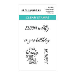 Spellbinders Clear Stamps - Field Notes Collection - Field Notes Sentiments