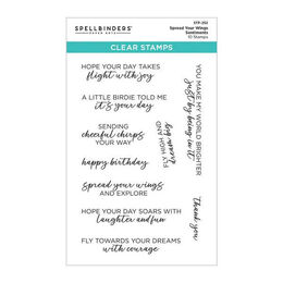 Spellbinders Clear Stamps - Cheerful Chirps Collection - Spread Your Wings Sentiments