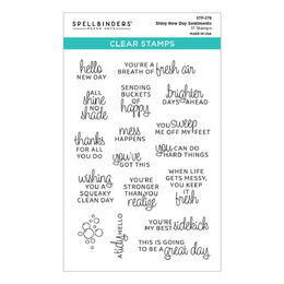 Spellbinders Clear Stamps - Shiny New Day Sentiments STP-278