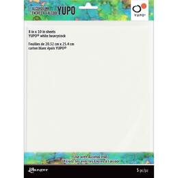 Tim Holtz Alcohol Ink White Yupo Paper 144lb 5/Pkg (8"x10") TAC69744