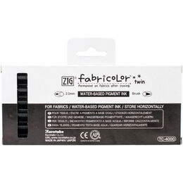 ZIG Fabricolor 2mm & Brush Twin Tip Marker - Black TC4000-010