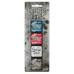 Tim Holtz Distress Mini Ink Pads 4/Pkg - Kit 18 TDPK79125
