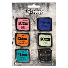 Tim Holtz Distress Enamel Collector Pin 6/Pkg Set#4