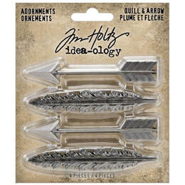 Tim Holtz Idea-Ology Metal Adornments - Quill & Arrow (4/Pkg) TH94220