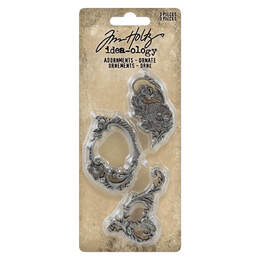 Tim Holtz Idea-Ology Metal Adornments 3/Pkg - Ornate TH94307