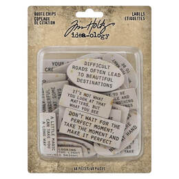 Tim Holtz Idea-Ology Chipboard Quote Chips 48/Pkg - Labels TH94320