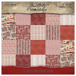 Tim Holtz-Advantus Idea-ology Double- Sided Cardstock 12"X12" 12/Pkg - Palette Collection: Red TH94456