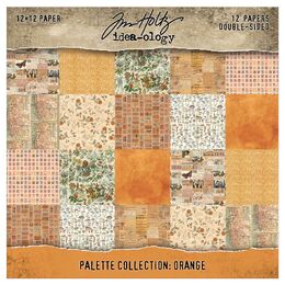 Tim Holtz-Advantus Idea-ology Double- Sided Cardstock 12"X12" 12/Pkg - Palette Collection: Orange TH94457