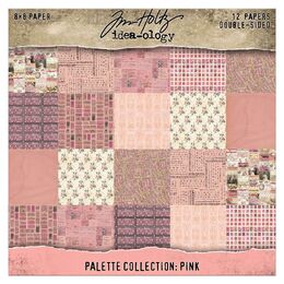 Tim Holtz-Advantus Idea-ology Double-Sided Cardstock 8"X8" 12/Pkg - Palette Collection: Pink TH94469