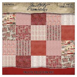 Tim Holtz-Advantus Idea-ology Double-Sided Cardstock 8"X8" 12/Pkg - Palette Collection: Red TH94470