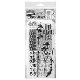 Tim Holtz Stampers Anonymous Stamp & Stencil - Mixed Media #21 THMM121