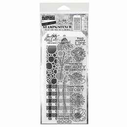 Tim Holtz Stampers Anonymous Stamp & Stencil - Mixed Media #24 THMM124