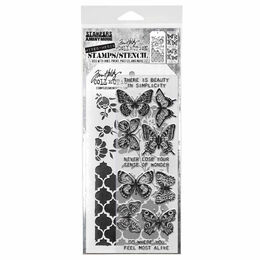 Tim Holtz Stampers Anonymous Stamp & Stencil - Mixed Media #44 THMM144