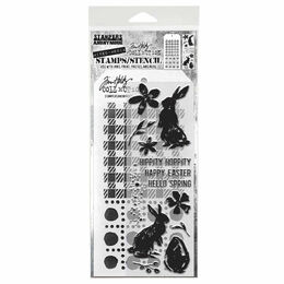 Tim Holtz Stampers Anonymous Mixed Media Stamp & Stencil - Spring Shadows THMM163