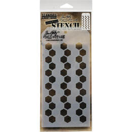 Tim Holtz Layering Stencil 4.125"x8.5" - Shifter Hex THS121