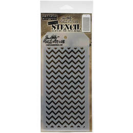 Tim Holtz Layering Stencil 4.125"X8.5" - Shifter Chevron THS127