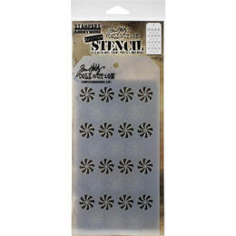 Tim Holtz Layering Stencil 4.125"x8.5" - Shifter Peppermint THS137