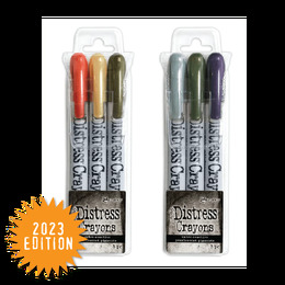 Tim Holtz Distress Halloween Pearlescent Crayons - Set #5 & #6