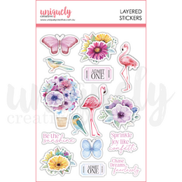 Uniquely Creative Flowering Utopia Layered Stickers