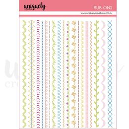Uniquely Creative - Patchwork Roses Rub-Ons