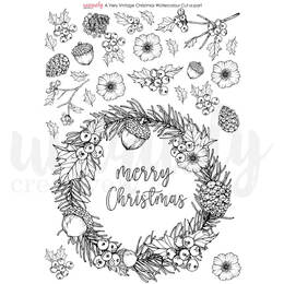 Uniquely Creative - A Very Vintage Christmas Cut-a-part Sheet Watercolour