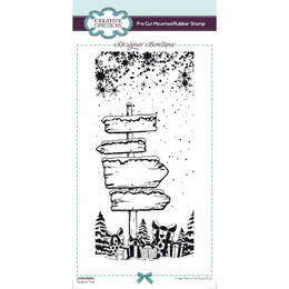 Creative Expressions Designer Boutique Pre Cut Rubber Stamp - Festive Trail
